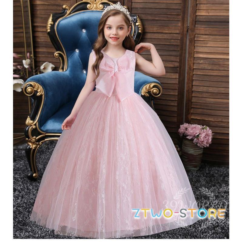 子供ドレス 発表会ドレス ワンピース ロング 結婚式 ピンク ホワイト