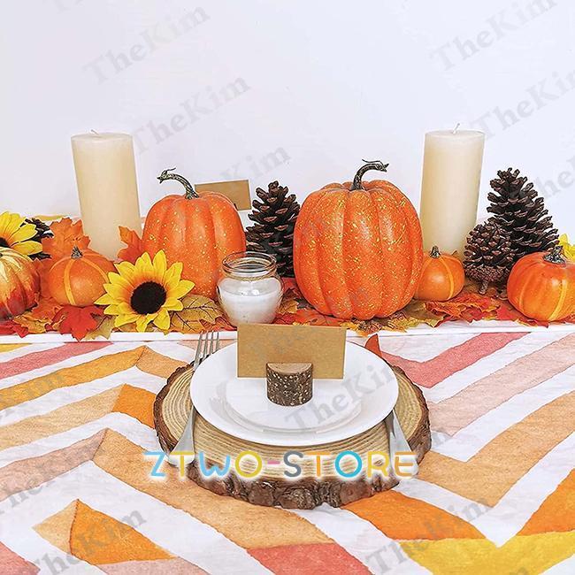 カボチャと柿の置物 カボチャと柿の置物