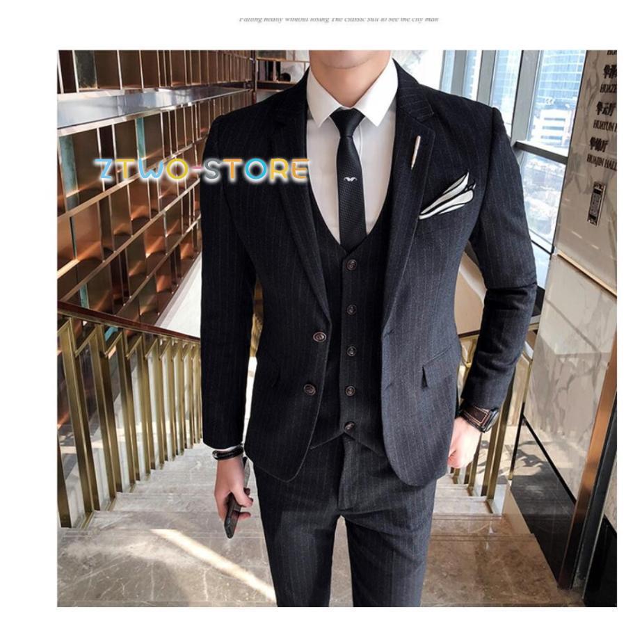新作 メンズスーツ 3点セットスーツ カッコイイ 2つボタンスーツ