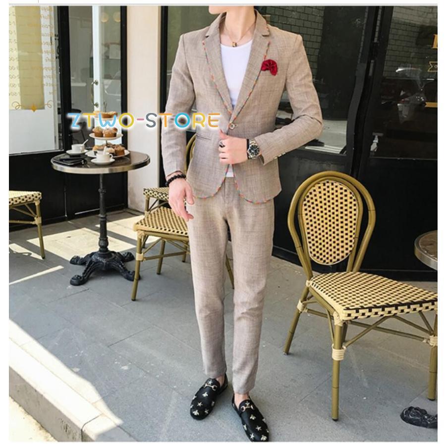 メンズスーツ 上下セットスーツ タキシードスーツ 1つボタンスーツ