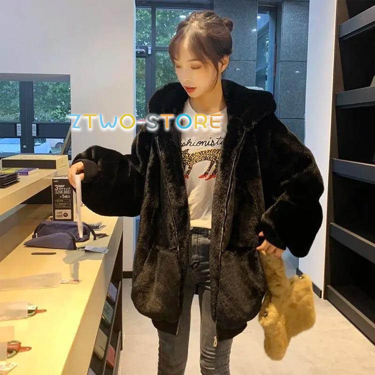 ファーコート レディース 冬 ジャケット フード付き フェイク