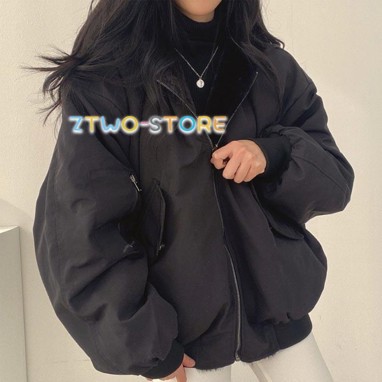 リバーシブル ボアブルゾン フリース ジャケット レディース フード