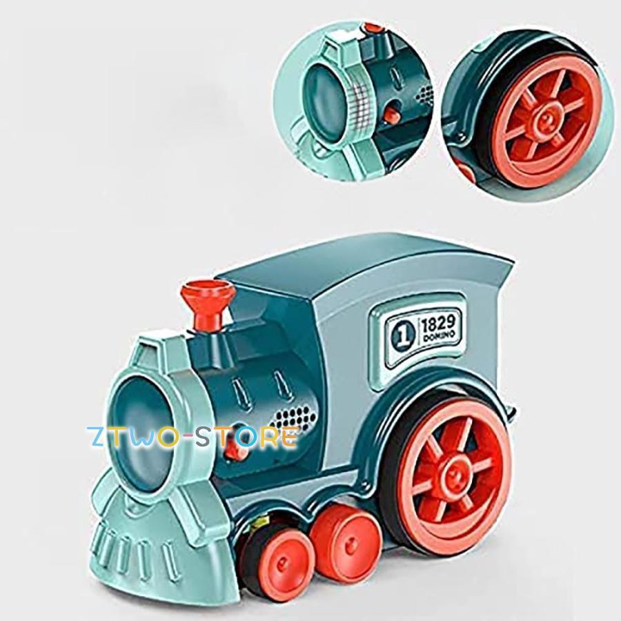 おもちゃ 電車 ドミノトレイン ドミノカー 自動 ドミノ 列車 60個 知育玩具 自動ドミノ倒し ブロック 知育 教育玩具 学習玩具｜ztwo-store｜05