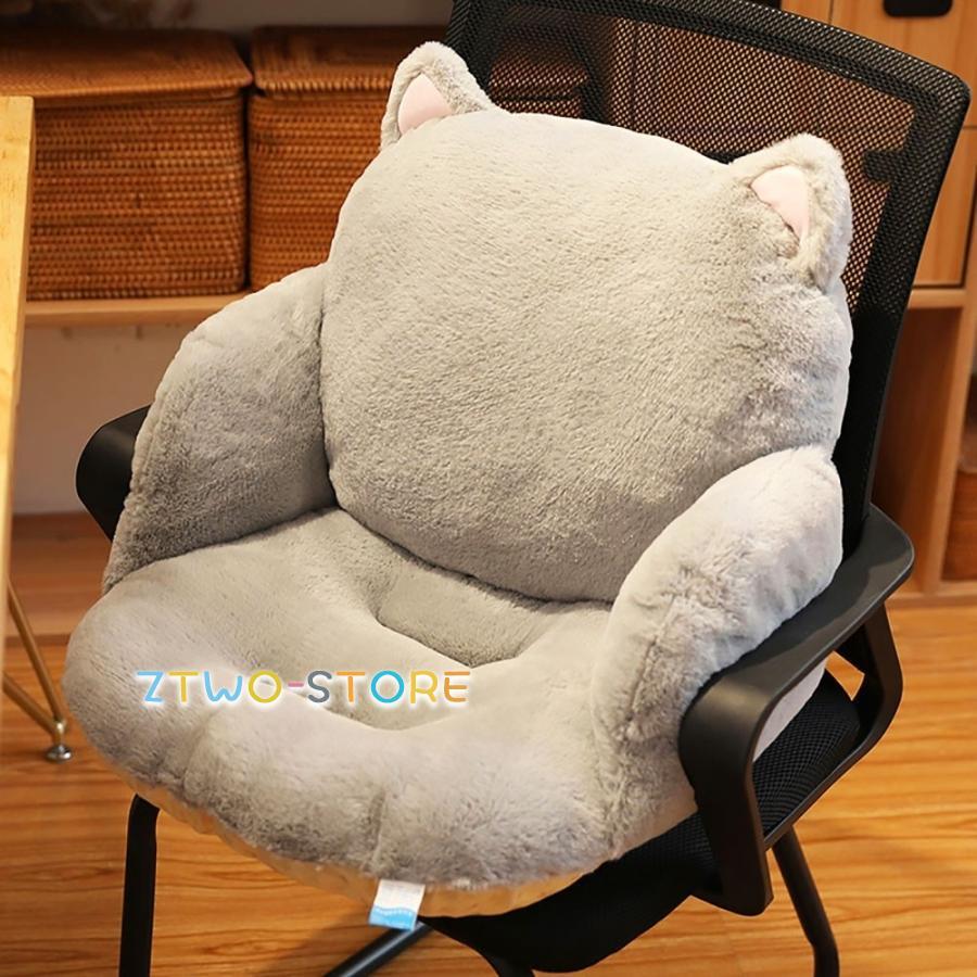４個セット 猫のチェアクッション☆　椅子 クッション 座椅子 猫 グレー 椅子 クッション 座椅子 猫 グレー キャット ぬいぐるみ 抱き枕 動物