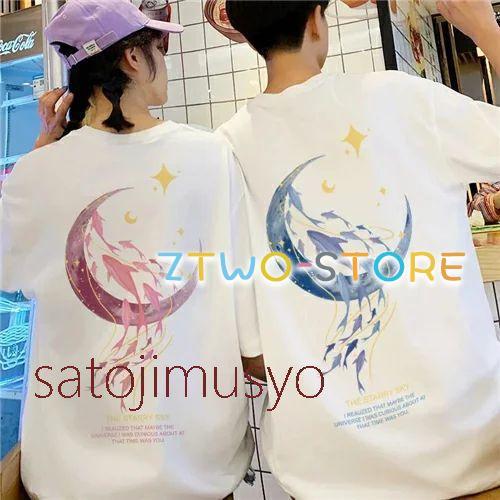 カップル ペア tシャツ ブランド ペアルック カップル 春夏 服 メンズ tシャツ 半袖 レディース おしゃれ ペアルック tシャツ 可愛い 綿 カップル お揃い プレゼ｜ztwo-store｜06