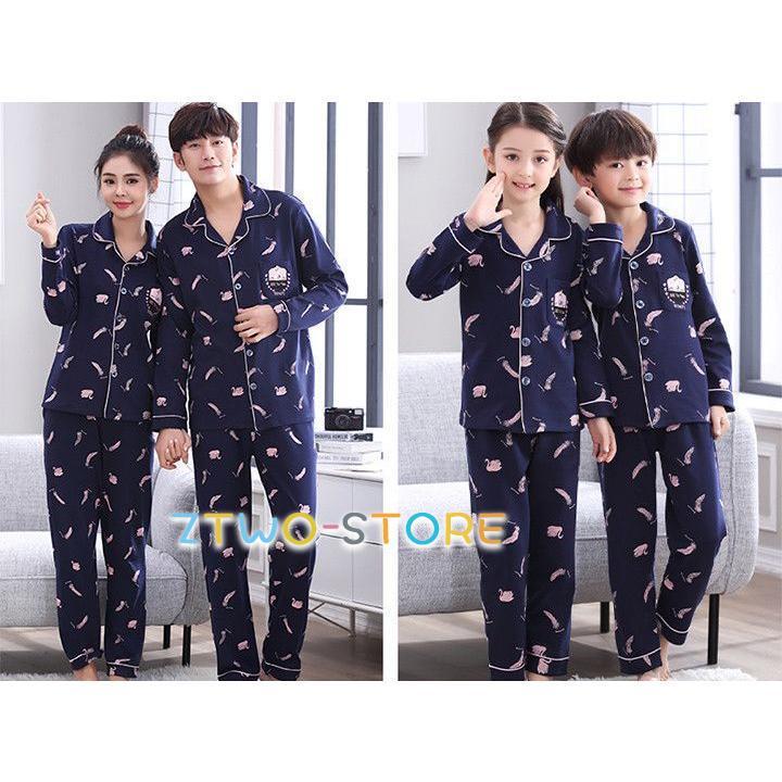 親子 お揃い パジャマ 綿100% 親子ペア 春秋 長袖 前開き 上下2