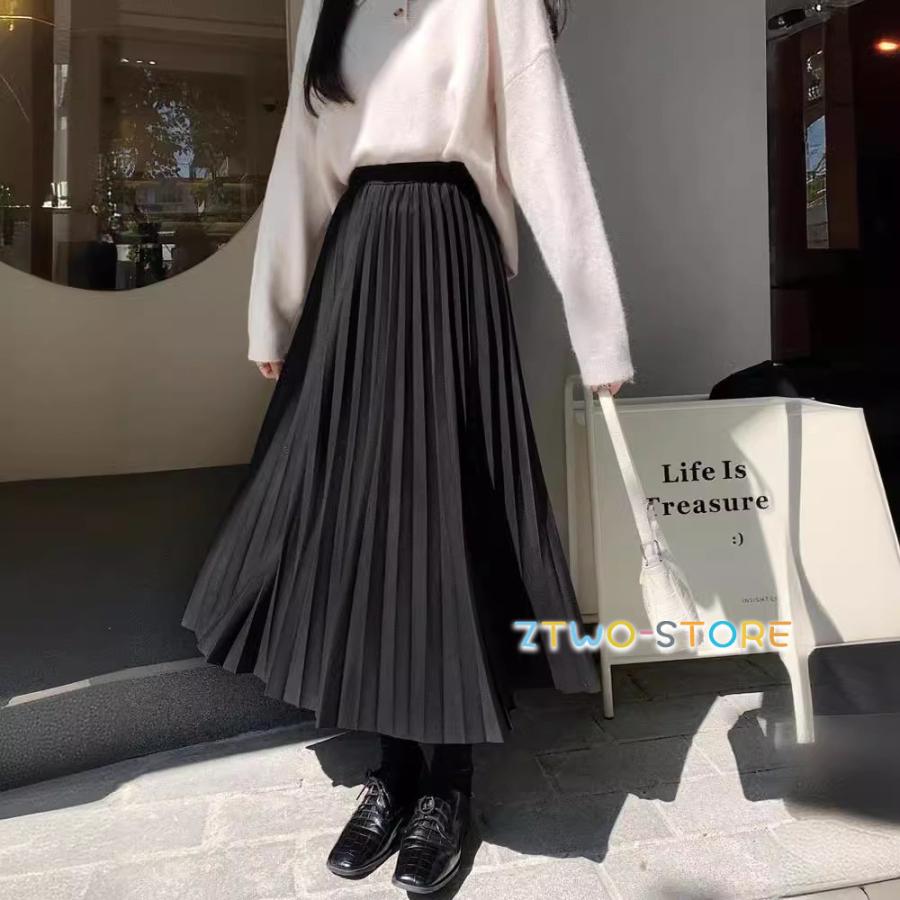 プリーツスカート ロング 秋冬 春秋 レディース ボトムス ロング