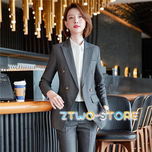 セットアップ パンツスーツ レディース 2点セット 無地