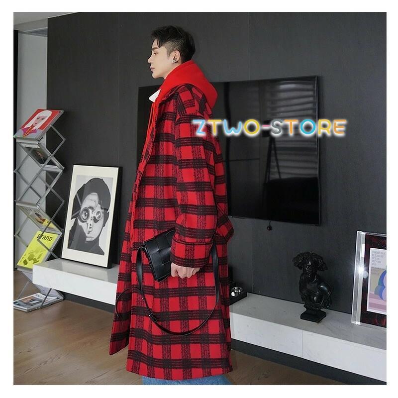 FUKUZO 厚手ハーフコート 赤と黒のチェック柄 CHALLENGER/BUFFALO PLAID BOA JACKET（RED）［バッファローチェック