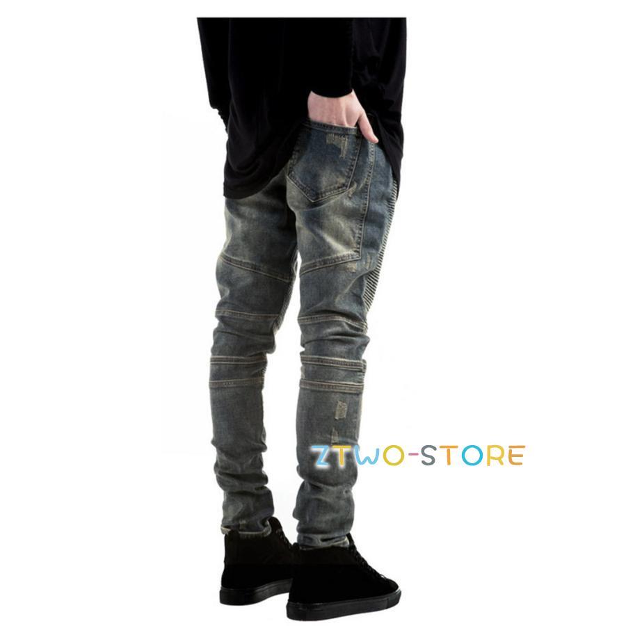 デニムパンツ ジーパン メンズ バイクパンツ ジーンズ スキニー