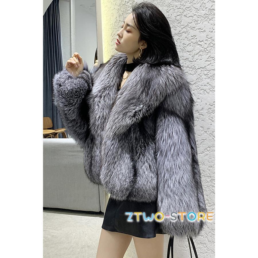 ファーコート フォックスファー フェイク フェイクファー ショート丈