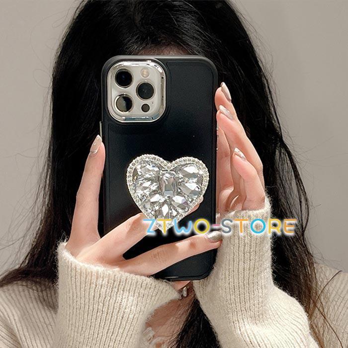 名入れ♡リボンハートチャーム付き⭐︎キラキラ✨ラインストーン♡iPhoneケース iPhone 15 14 13 ケース iPhoneケース キラキラ ハート リング