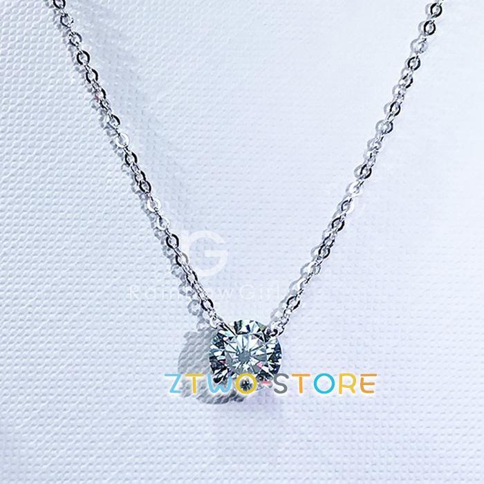 ネックレス レディース 1.0ct 一粒 CZダイヤ 1カラット シンプル 彼女 嫁 母 女性 誕生日プレゼント 20代30代40代50代 母の日ギフトの画像