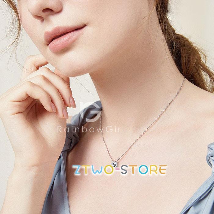 ネックレス レディース 1.0ct 一粒 CZダイヤ 1カラット シンプル 彼女 嫁 母 女性 誕生日プレゼント 20代30代40代50代 母の日ギフトの画像
