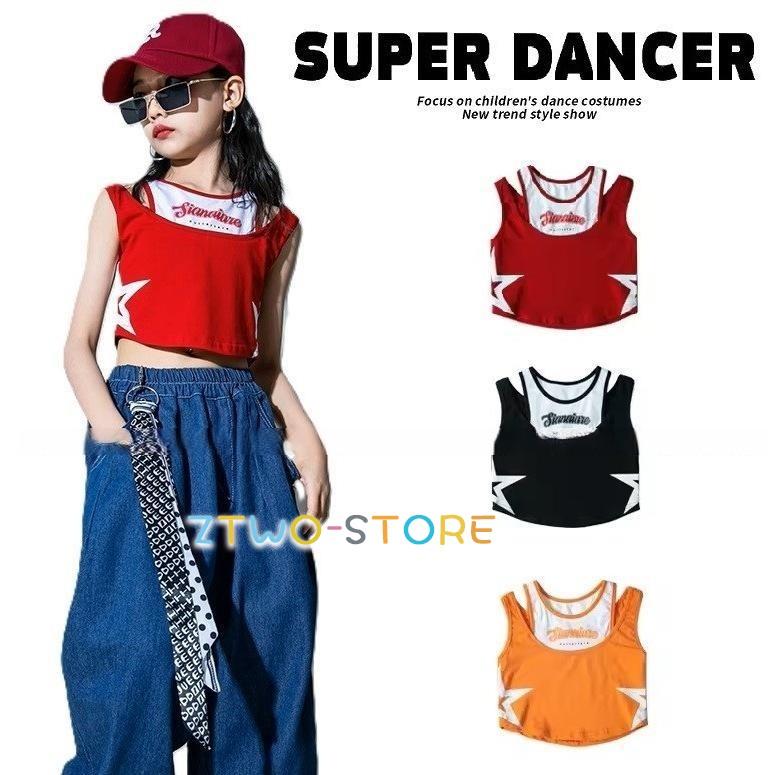 トップス　ダンス衣装 キッズ ダンス衣装 タンクトップ ロゴ メッシュ PTR-03/ヒップ