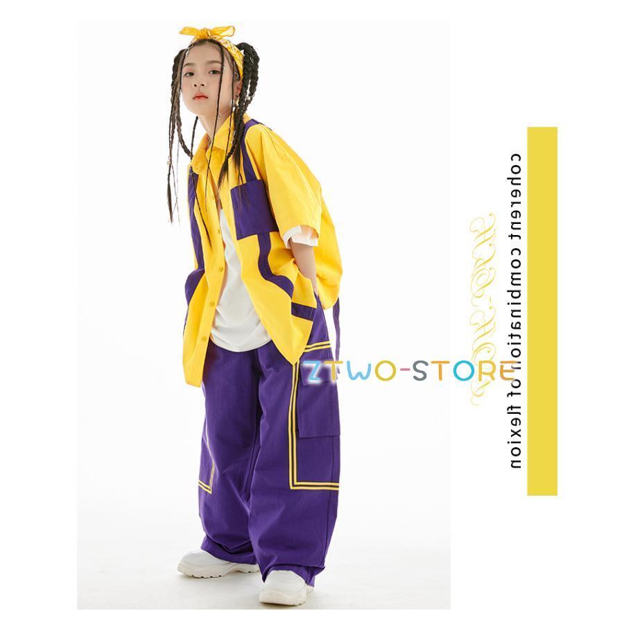 ヒップホップ 衣装 キッズダンス衣装 セットアップ 韓国 子供ダンス服