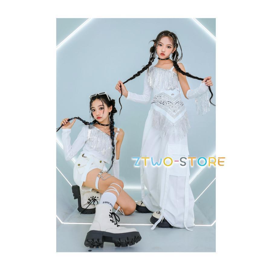 SOL BLANC　韓国ポールダンス衣装、空中ヨガ、筋トレ着等適用 上下Mサイズ ダンス衣装 白 ガールズ ヒップホップ 衣装 K-POP 韓国 ジャズ