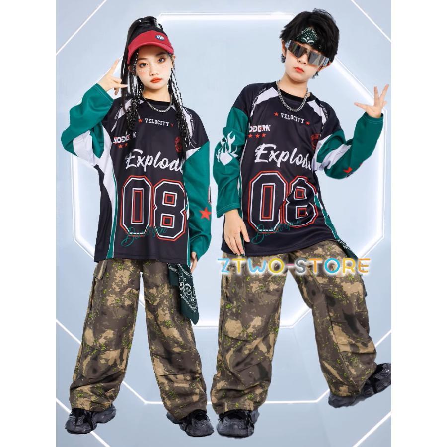 キッズダンス衣装 セットアップ ヒップホップ 衣装 ナンバリングT