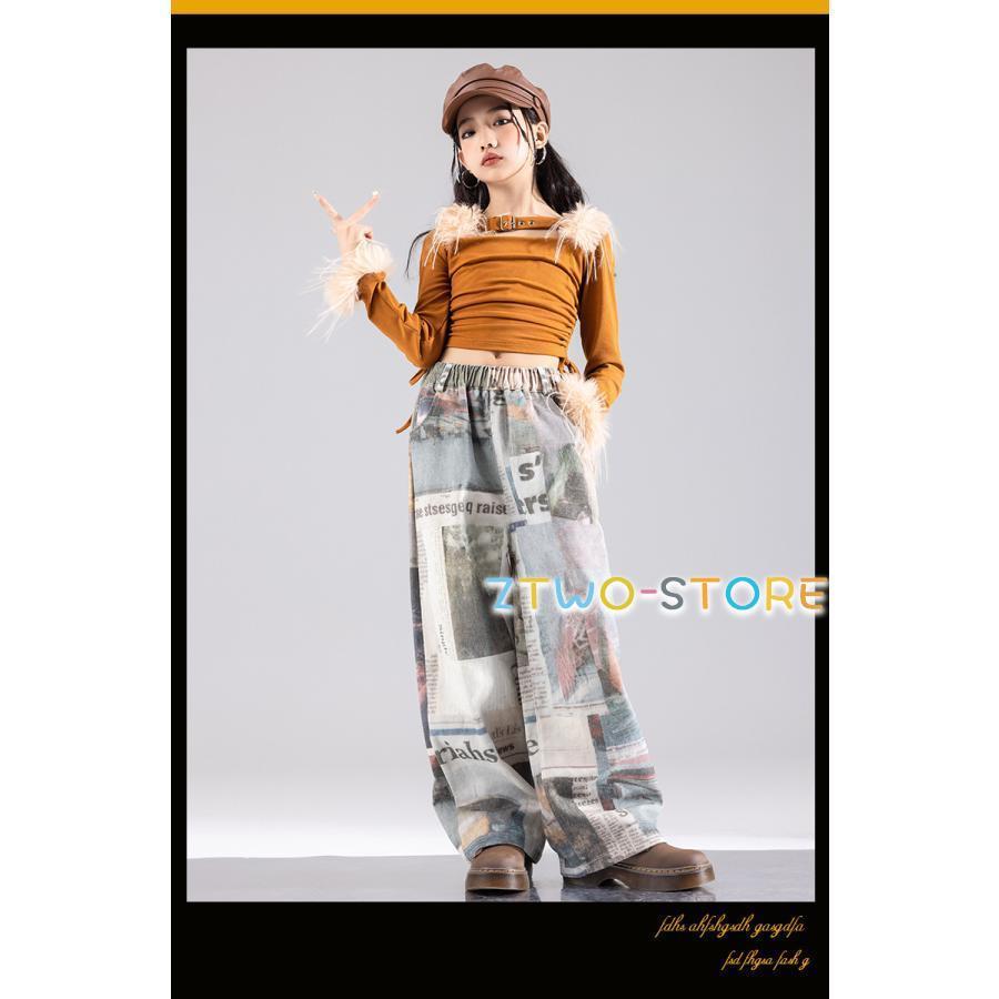 ダンス衣装 セットアップ ガールズ ヒップホップ 衣装 ジャズ ブラウン