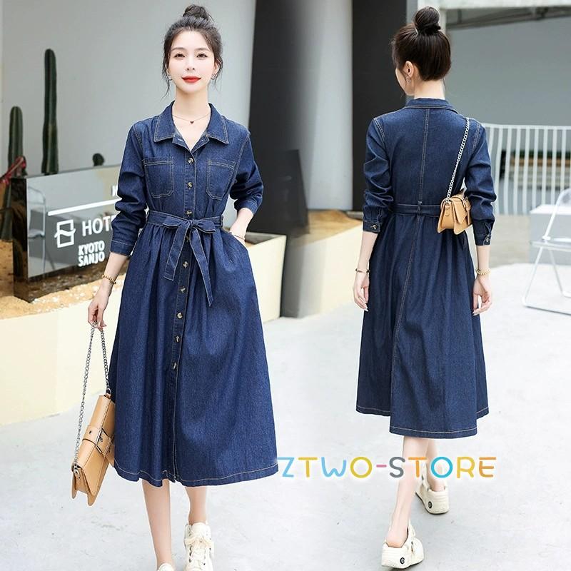 デニムワンピース ワンピース レディース ロングワンピース シャツ