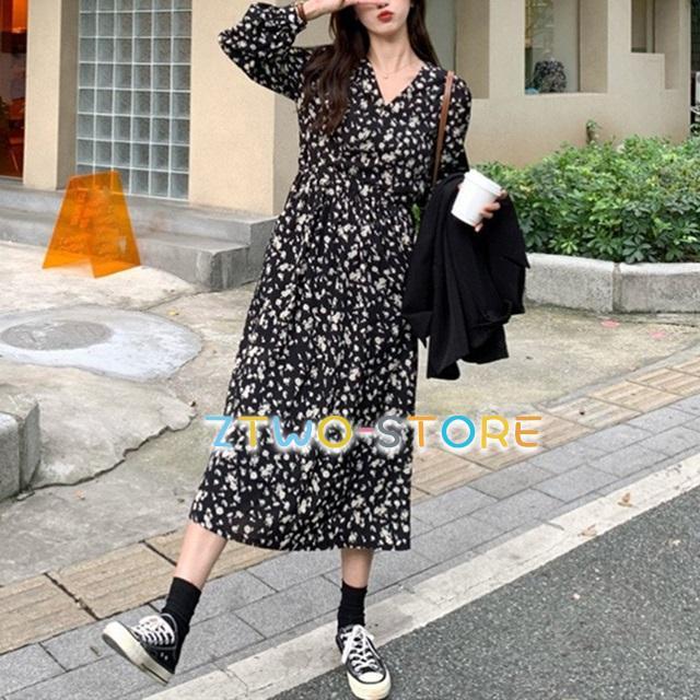 ロングワンピース レディース ワンピース 長袖 カジュアル 大きい