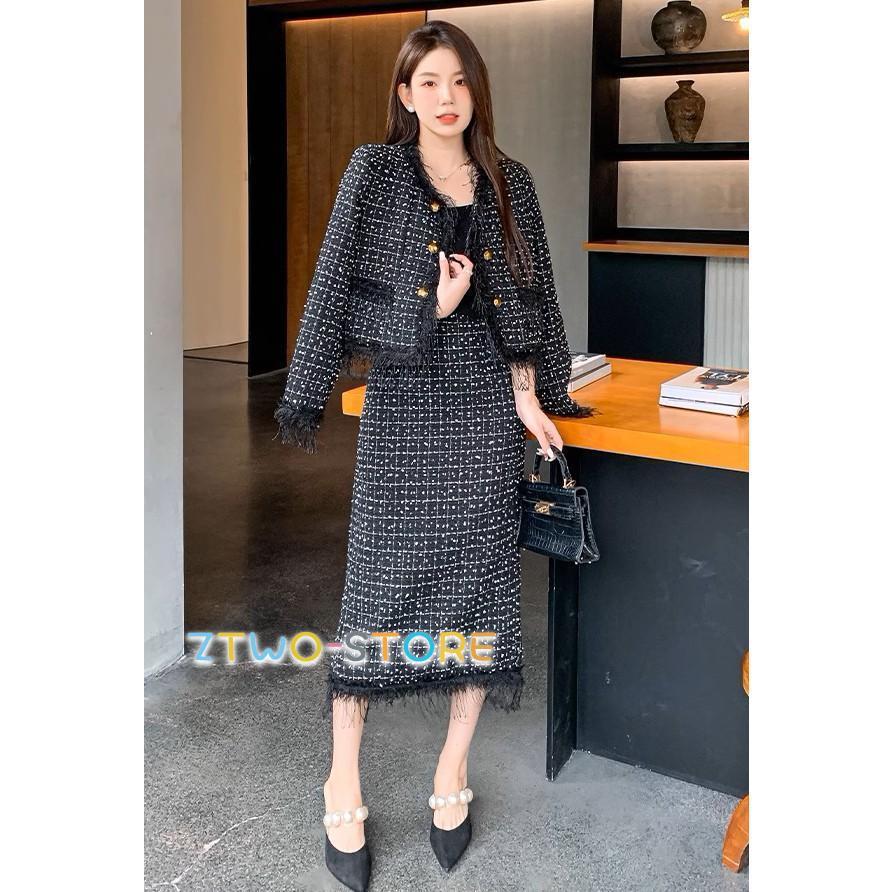 美品♪ビューティ&ユース ツイード ノーカラー スカートスーツ サイズL 入学式・卒業式・フォーマル】ツイード調ノーカラージャケットスカート