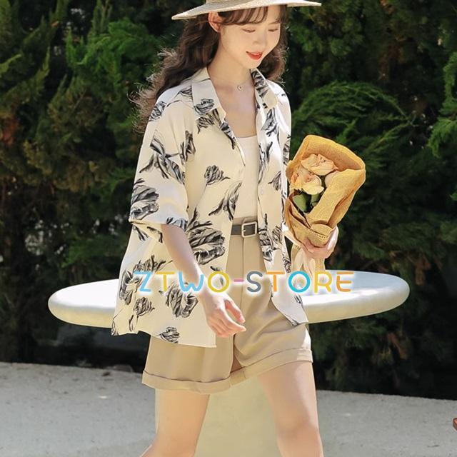 花柄シャツ レディース 半袖 柄 ブラウス 花柄 春 夏 プリント