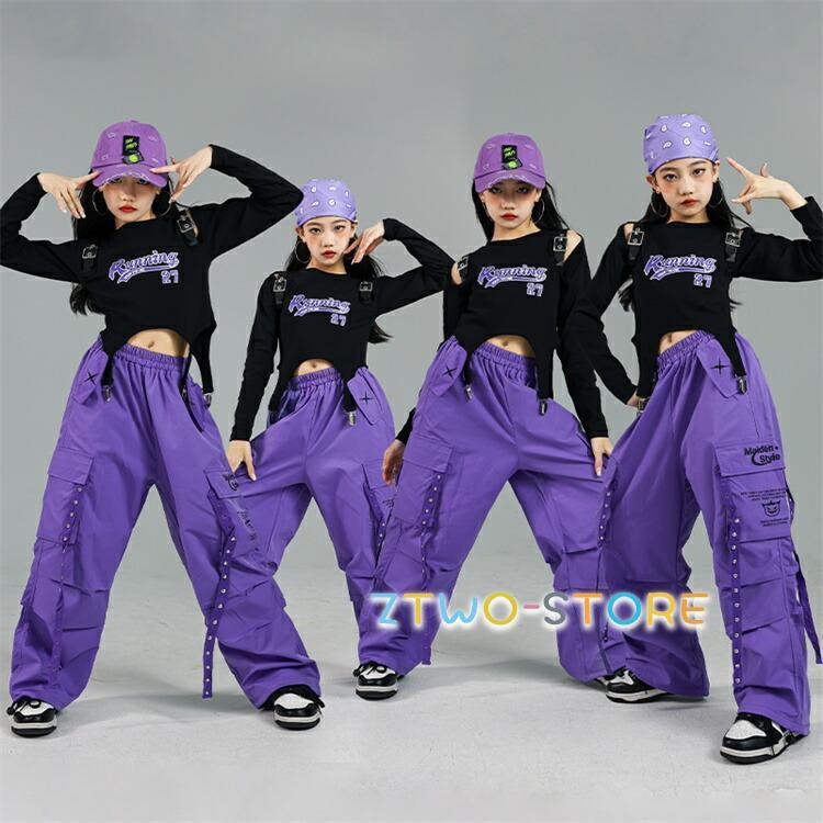 リベットパンツ ダンス衣装 キッズ ダンスパンツ カーゴパンツ ヒップ
