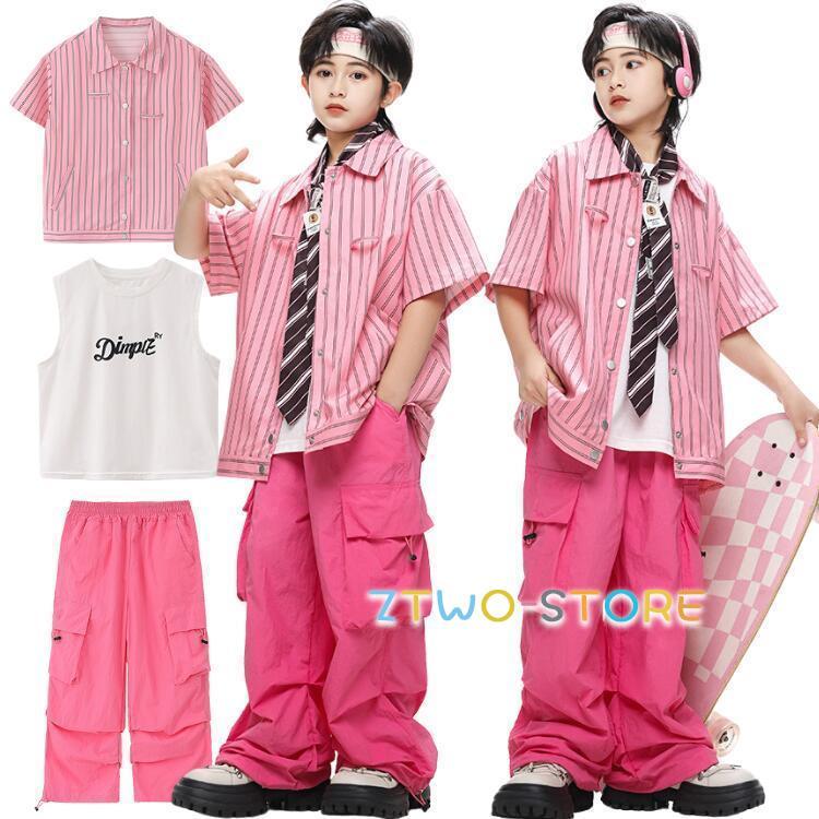 Pink House ストライプ柄 半袖ロング丈トップス ストライプシャツ 柄シャツ トップス[品番：TAXW0001306]｜TAXI