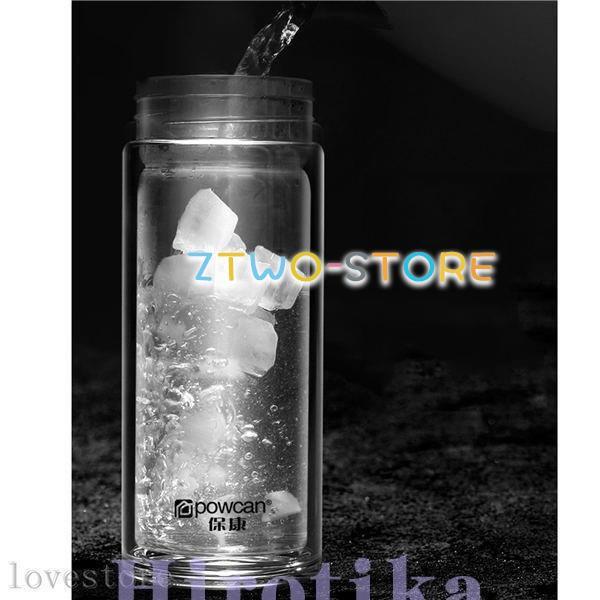ウォーターボトル ダブルウォール 800ml ガラス水筒 茶漉し クリア
