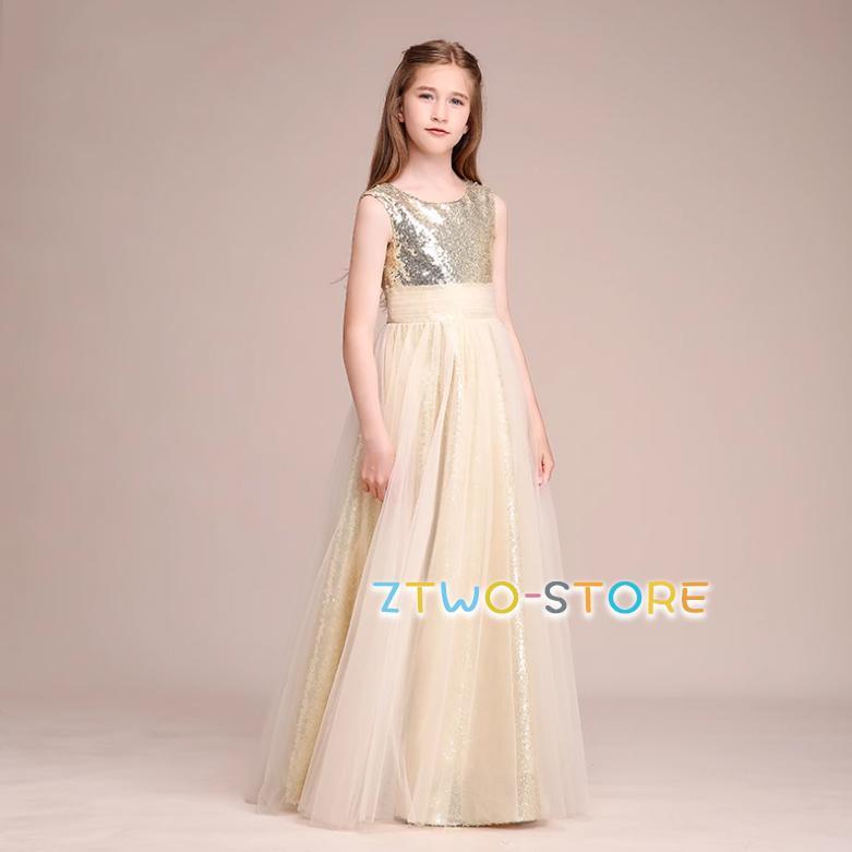 子供ドレス 発表会ドレス 豪華ドレス フォーマル  ロング ジュニア  女の子 ピアノ発表会 七五三 結婚式  女の子ドレス 子どもドレス 子供ワンピースの画像