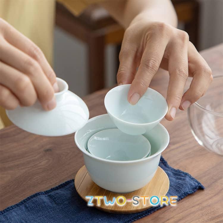 陶磁器 茶器セット 白磁 かわいい 中国茶器 中国 茶器 宝瓶 コンパクト