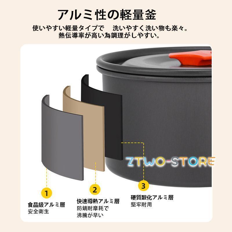 クッカーセット ソロ キャンプ用品 鍋セット 調理器具 クッキング