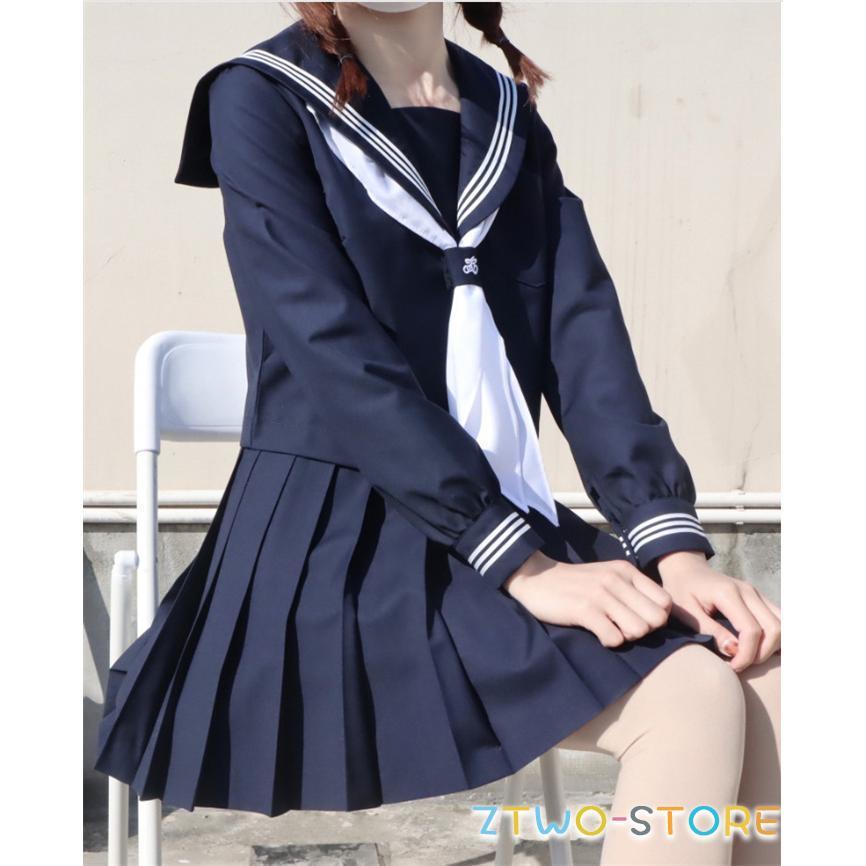 大きいサイズ セーラー服 長袖 上下セット ぽっちゃり JK制服 女子