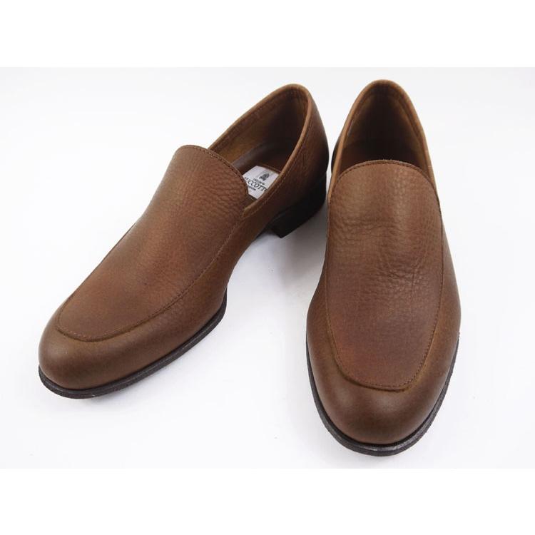 オイルレザー スリッポン メンズ カジュアル グレイ グレー ブラウン