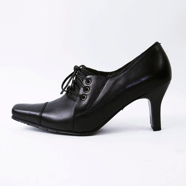 スクエアトゥレースアップパンプス PUMPS ブラウン・ブラック スクエアトゥレースアップパンプス PUMPS ブラウン・ブラック