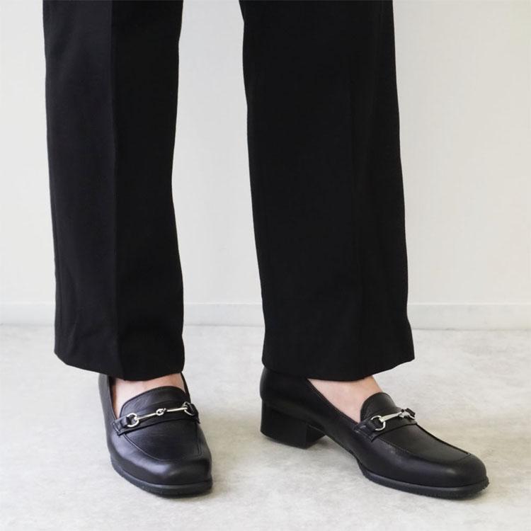 ビットローファー 金具付き ブラック 黒 BLACK 牛革 3.5cmヒール ビットローファー 金具付き ブラック 黒 BLACK 牛革 3.5cmヒール