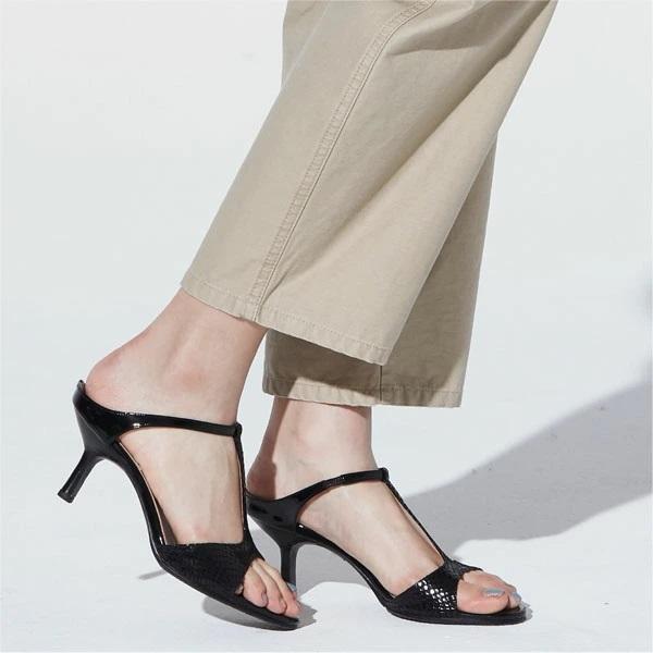 【新品未使用】TULLE BACKストラップミュール ブラック LL TULLE BACKストラップミュール