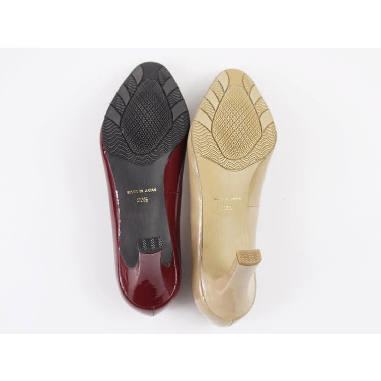 ラウンドトゥエナメルパンプス PUMPS ベージュ・レッド・赤 ラウンドトゥエナメルパンプス PUMPS ベージュ・レッド・赤