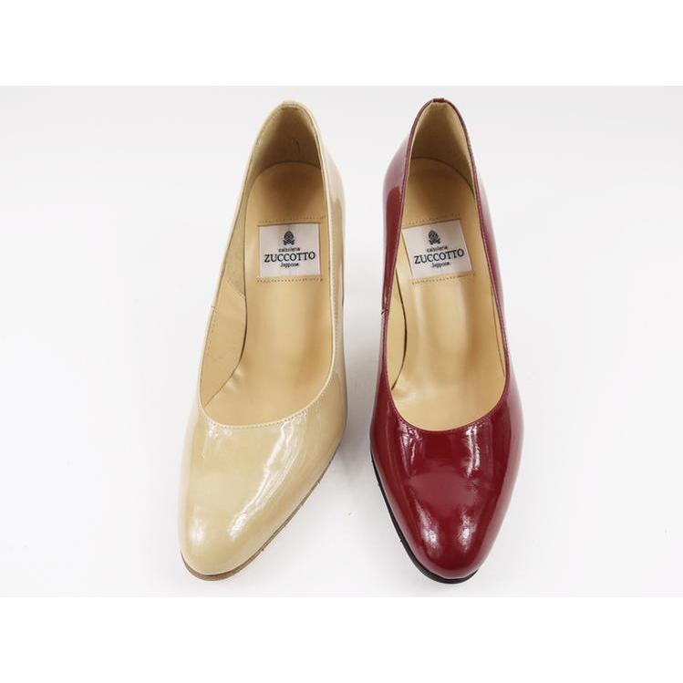 ラウンドトゥエナメルパンプス PUMPS ベージュ・レッド・赤 ラウンドトゥエナメルパンプス PUMPS ベージュ・レッド・赤
