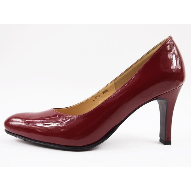 ラウンドトゥエナメルパンプス PUMPS ベージュ・レッド・赤 ラウンドトゥエナメルパンプス PUMPS ベージュ・レッド・赤
