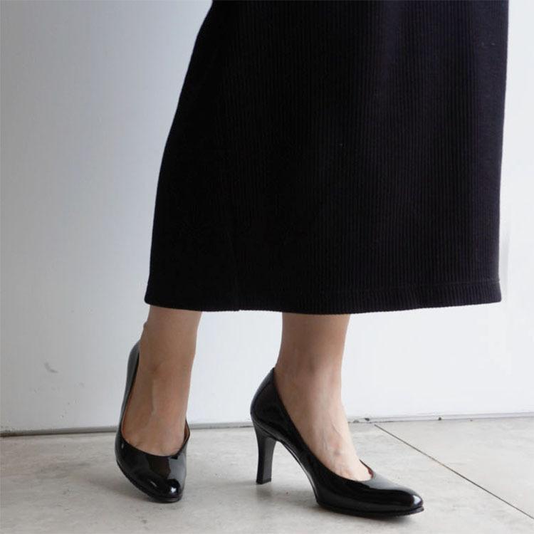 エナメルパンプス PUMPS ラウンドトゥ オーク・ブラック・黒 エナメルパンプス PUMPS ラウンドトゥ オーク・ブラック・黒