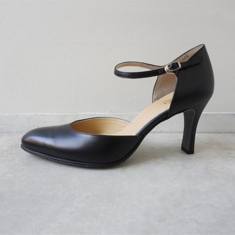 セパレートパンプス ストラップ ブラック・黒・BLACK 8cmヒール セパレートパンプス ストラップ ブラック・黒・BLACK 8cmヒール