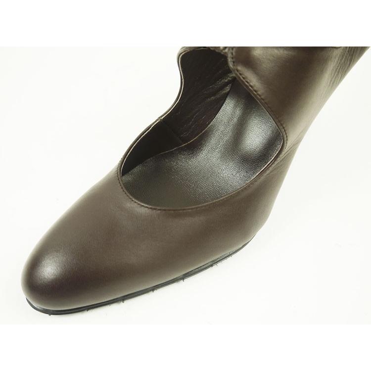 ストレッチパンプス　ブラック　ダークブラウン　茶　黒　 BLACK PUMPS ヒール 8cm　日本製　本革　21.5-25.5｜zuccotto｜06