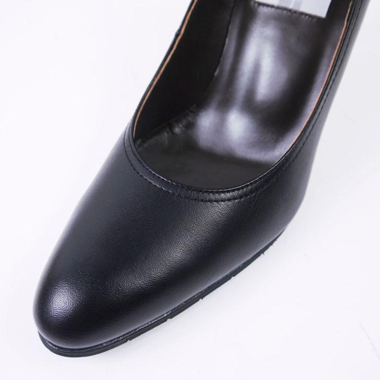 本革 サイドカット パンプス PUMPS ブラック BLACK 黒 撥水加工 ヒール