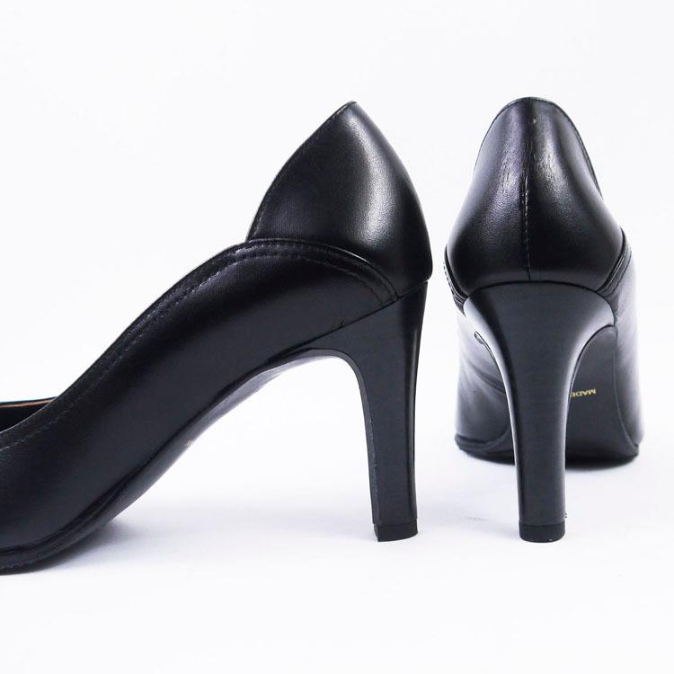本革 サイドカット パンプス PUMPS ブラック BLACK 黒 撥水加工 本革 サイドカット パンプス PUMPS ブラック BLACK 黒 撥水加工