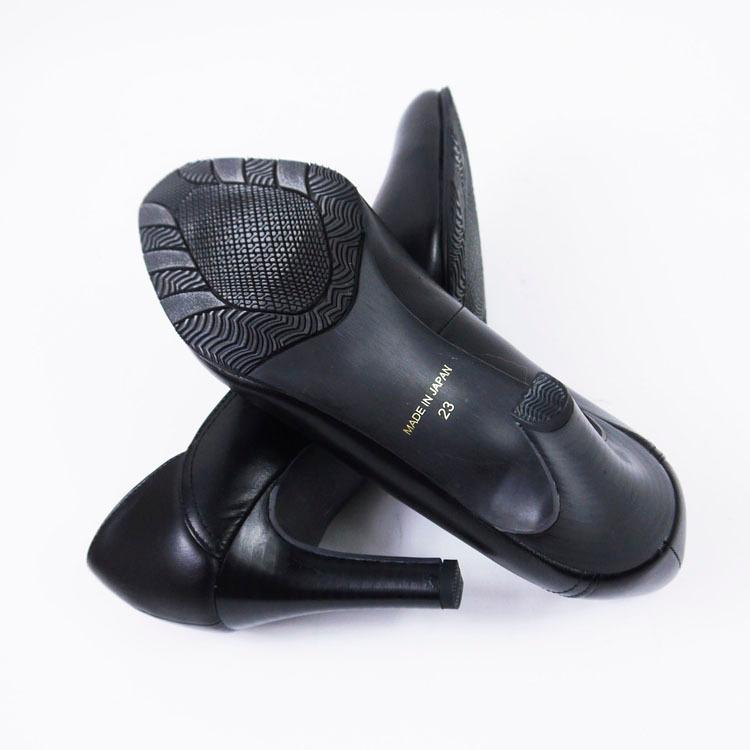 本革 サイドカット パンプス PUMPS ブラック BLACK 黒 撥水加工 本革 サイドカット パンプス PUMPS ブラック BLACK 黒 撥水加工