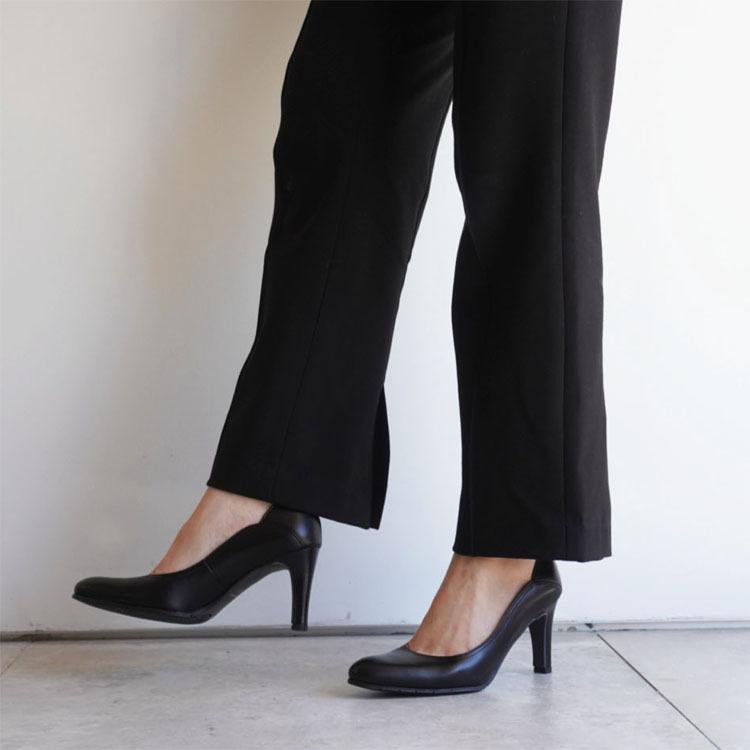 本革 サイドカット パンプス PUMPS ブラック BLACK 黒 撥水加工 本革 サイドカット パンプス PUMPS ブラック BLACK 黒 撥水加工