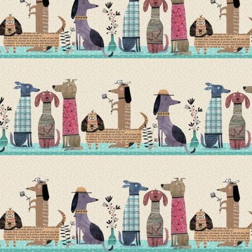 プリント生地 ベナーテックス（犬）（20220722）パネル単位 : ZUI