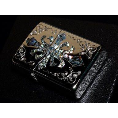 zippo ジッポ  アーマー ジッポーライター 貝貼り クロス 162KB-CRSP アウトドア 喫煙具 タバコ たばこ キャンプ 貝貼りシリーズ クロス 貝象嵌加工 両面加工｜zumi｜04